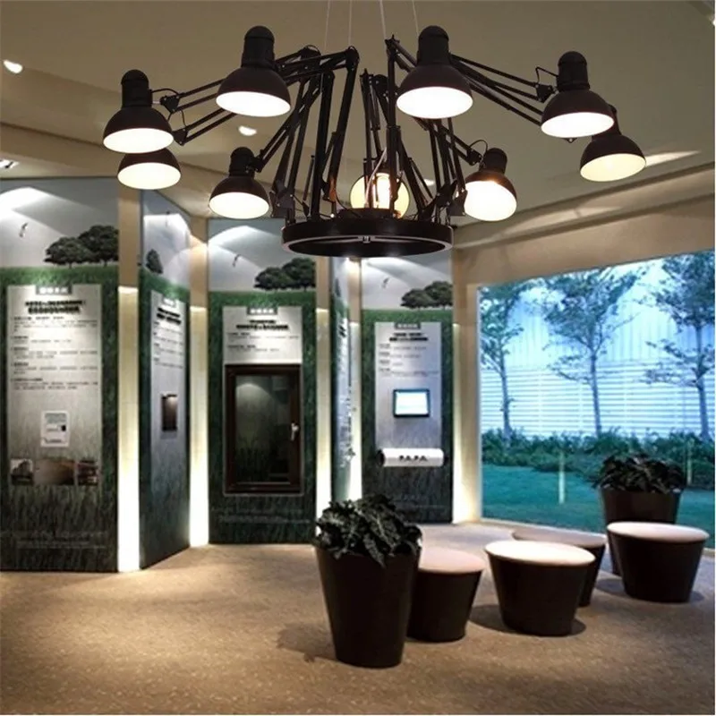 Economici Nero/Bianco Creativo Spider Pendente Diner Lampada Con Lampadine A LED Bar/Studio Di Luci Con Telecomando Di Trasporto Libero