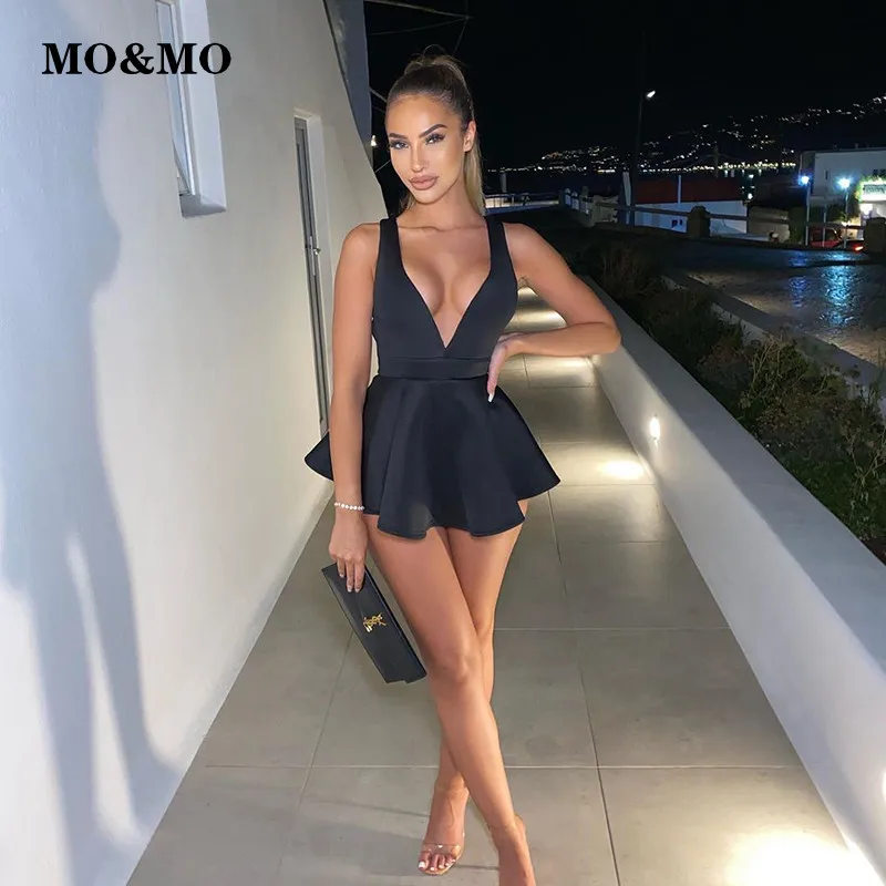 

MO&MO-2021 European and American women's spring and summer new sexy backless party casual skirt one-piece shorts