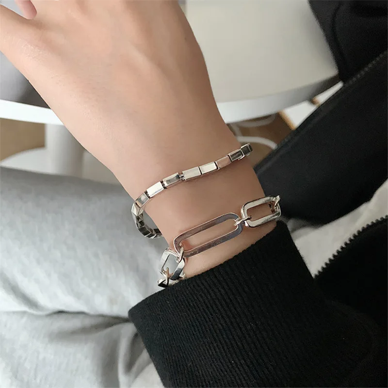 

925 silver women's hand bracelets vintage geometry temperament Simplicity jewellery Charms for bracelet gift jewelry for women