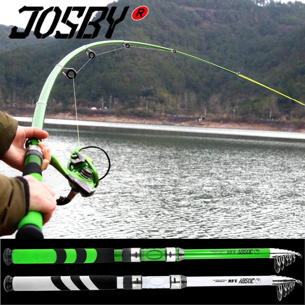JOSBY Super Hard Carbon/FRP Telescopic Fishing Rod Carp Saltwater Sea Rod 2.1M-3.6M Casting Spinning Pole Accessories
