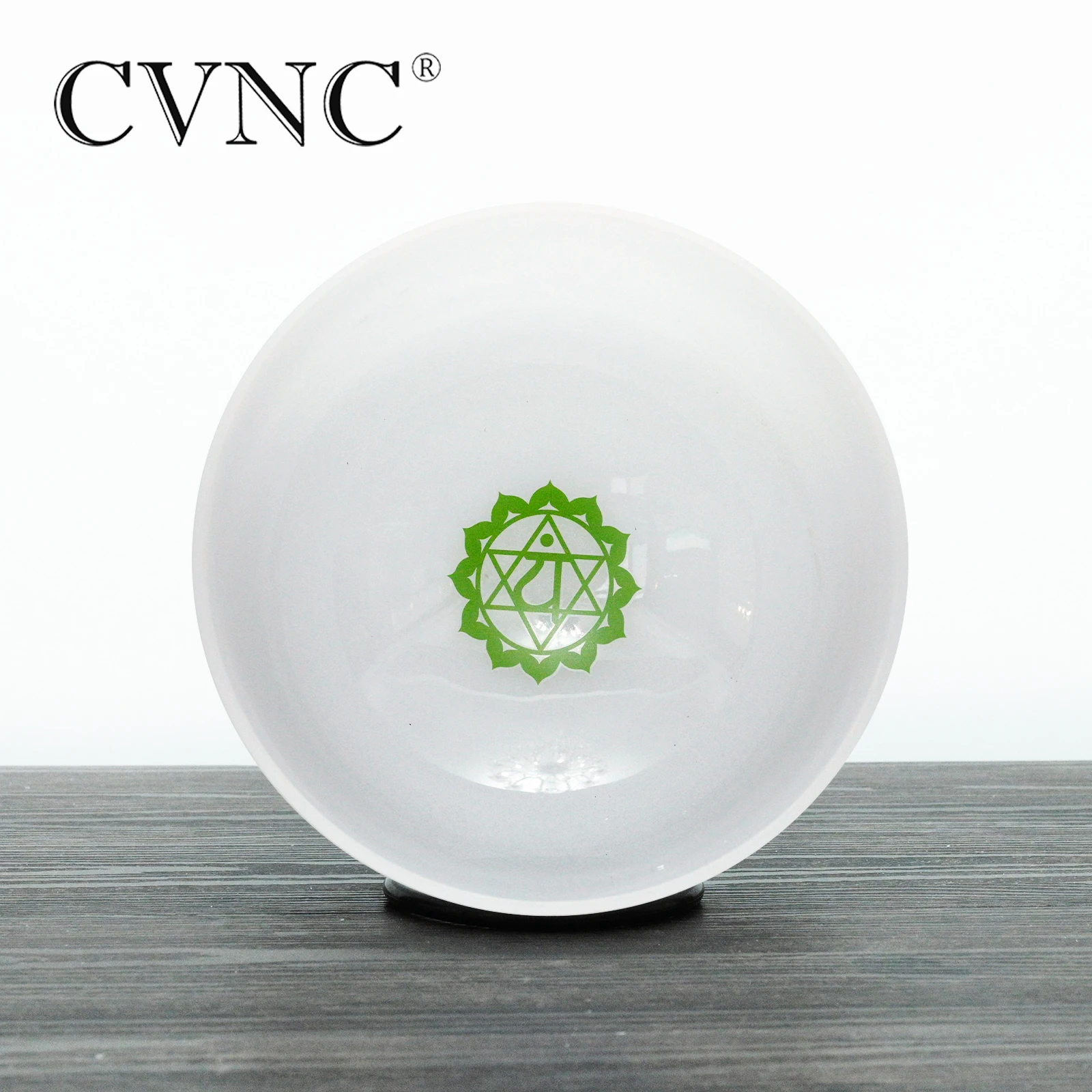 CVNC 1pc 10 Inch Frosted Quartz Crystal Singing Bowl with Chakra Design C D E F G A B Any One Note for Sound Healing Meditation