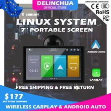 DLC 7 Inch Touch Screen Car Portable Wireless Apple CarPlay Tablet Android Stereo Multimedia Bluetooth Navigation for toyota