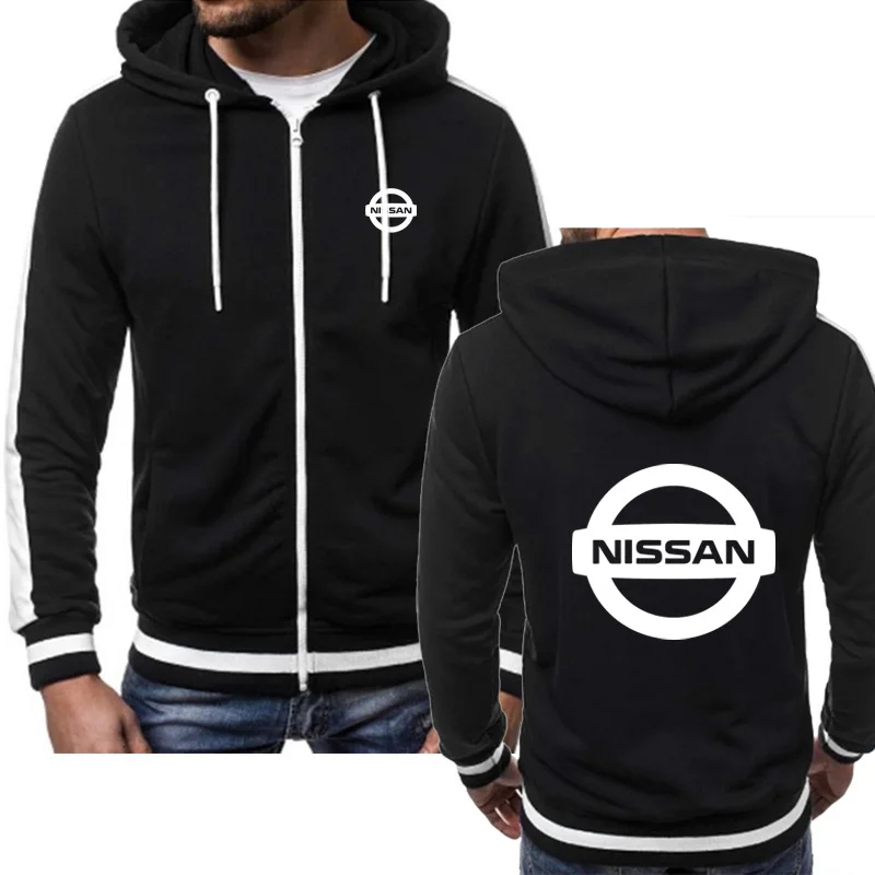 

Новинка 2021, мужские свитшоты с принтом логотипа Nissan, модная повседневная куртка на молнии с длинным рукавом и капюшоном, мужская одежда с ка...