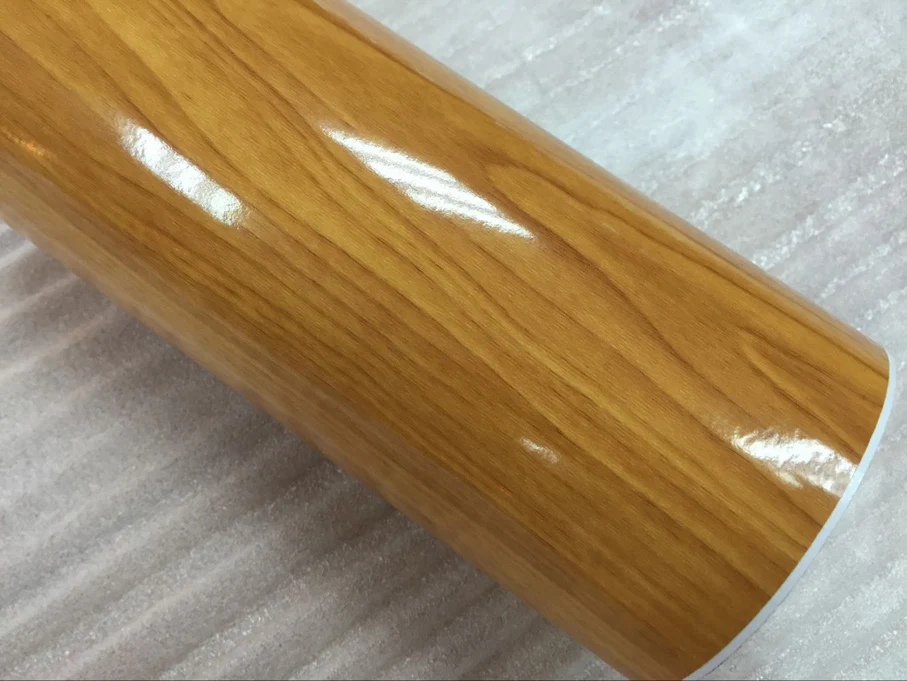 High Glossy Wood Grain Textured Vinyl Sticker Decal Roll Car Interior DIY Film Wrap Automobiles Waterproof Vinyl 7 Sizes Choice