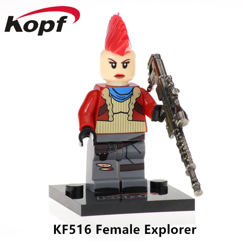 KF516 Without Box Одиночная строительных блоков с металлическим оружейным стрелком игра небо лиса выгорание Белый Костюм Фигурки для детей Коллекция игрушек KF671 - Color: KF516 Without Box