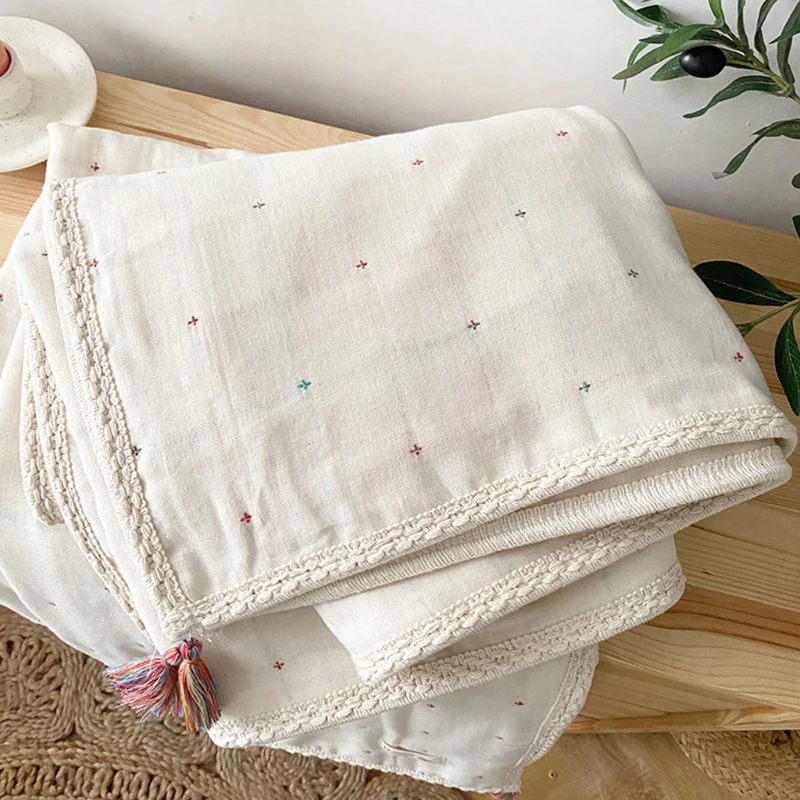 

Newborn Swaddling Blankets 6 Layers Muslin Organic Baby Blanket Swaddle Wrap Soft Toddler Stroller Bedding Blankets Bohemia H3CD