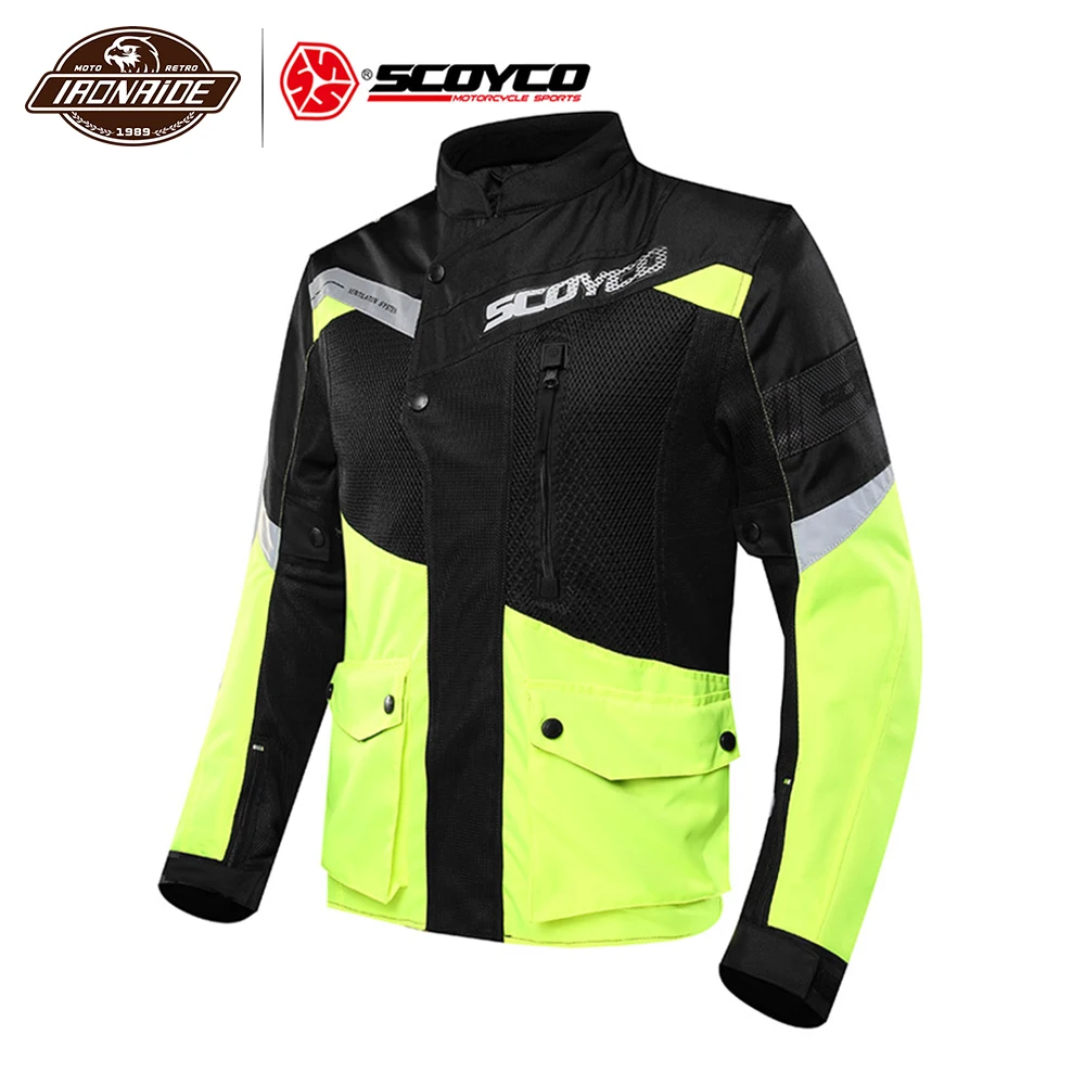 Мужская мотоциклетная куртка SCOYCO дышащая Светоотражающая для езды на мотоцикле