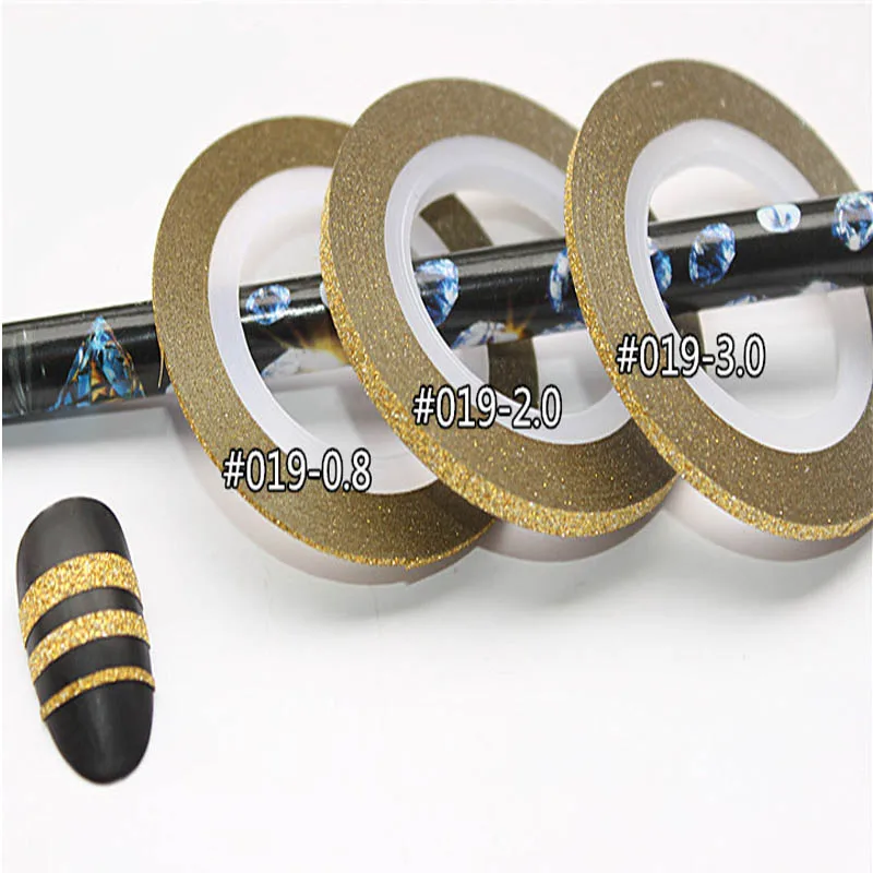 3 в рулонах для украшения ногтей блестящая золотисто-Серебряная лента зачистки