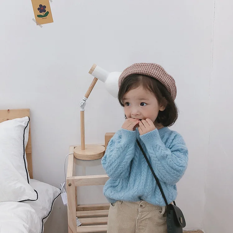 Мягкий мохеровый свитер с длинными рукавами в Корейском стиле для девочек