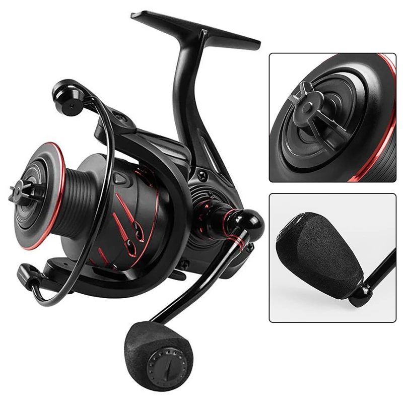 

Fishing Reel Full Metal Spool Spinning Reel 5.0:1 Power Smooth Sea Carp Fishing Reel Black