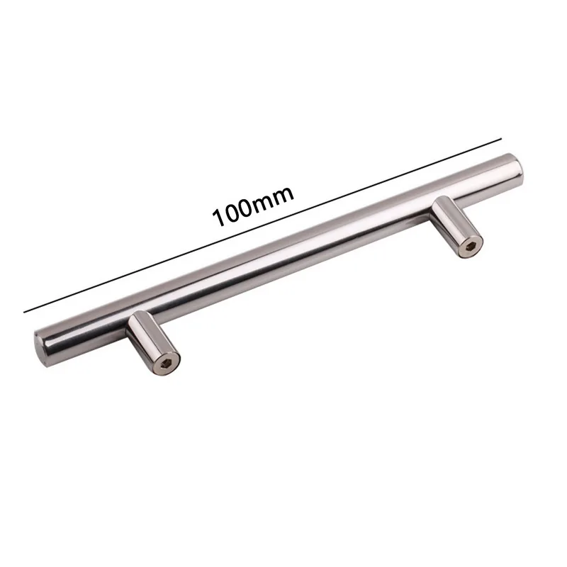 100x64x10mm 2,"-12,6" Т Бар прямой ручки шкафа ручки 10 мм нержавеющая сталь кухонная дверь шкафа ручки, рукоятки для мебели - Цвет: 100x64x10mm