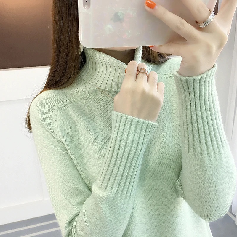 Женские свитера 2021 зимняя одежда женский свитер с высоким плотно облегающим шею