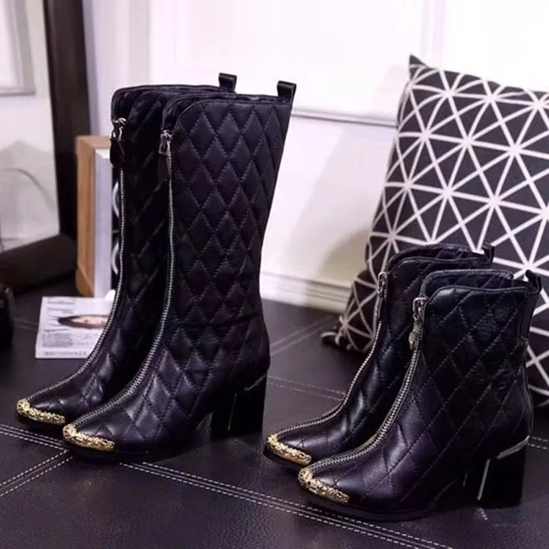 Женские высокие сапоги из листового металла женские ботинки на платформе