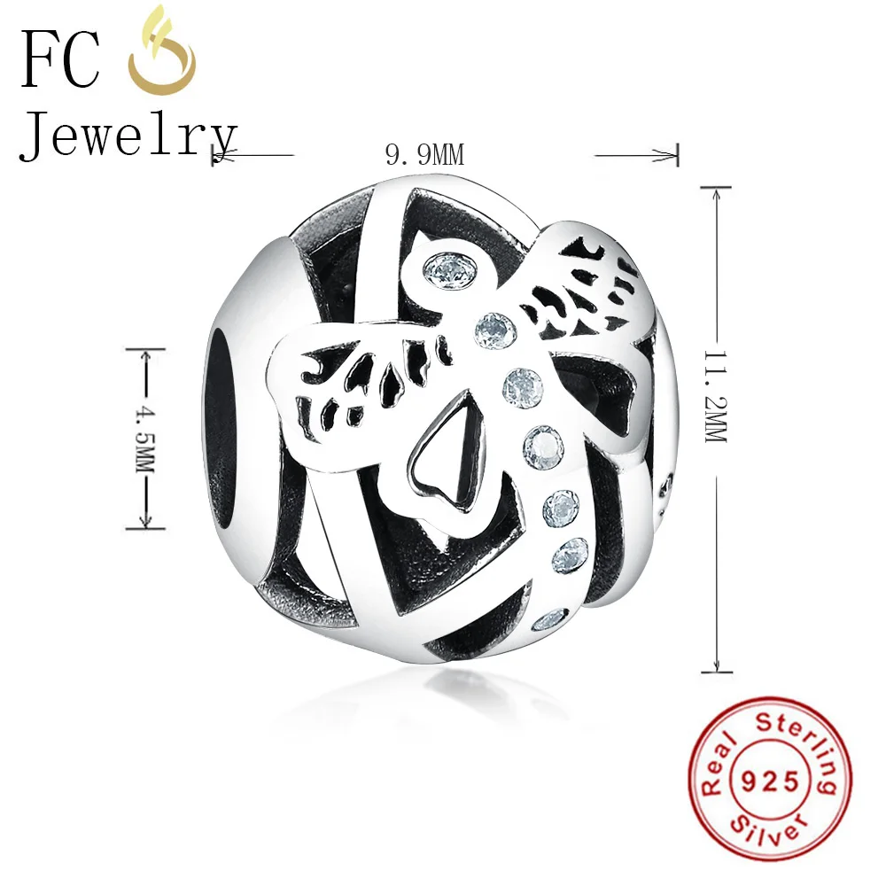 FC Jewelry Fit оригинальный бренд Шарм браслет 925 серебро Лето животные пчела Бабочка