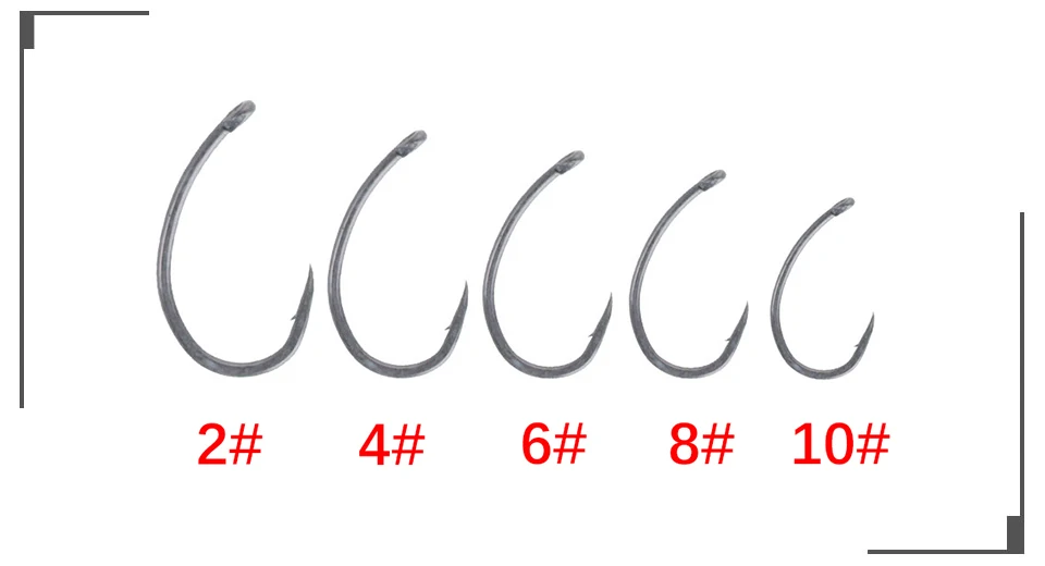 W.P.E Coated hook Fishing Hook Coating 3pack/lot Carp Fishing Hook 2#/4#/6#/8#/ Wide Gape with Micro Barbed Hook Fishing Tackle