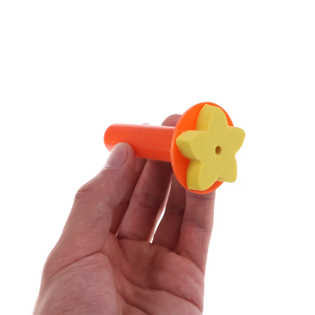 

6pcs/set Sponge Painting Brush Children Painting Brush Flower Stamp Kids DIY Graffiti Drawing Toys