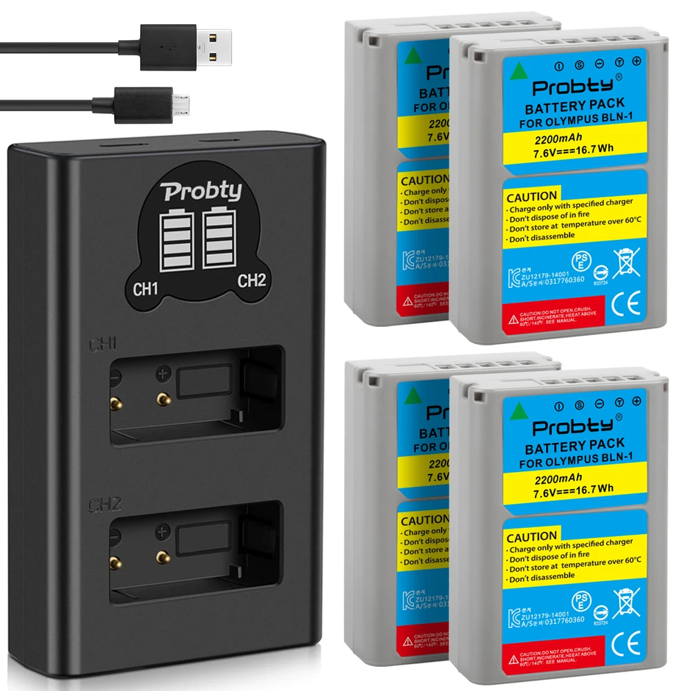 JJC двойное зарядное устройство для камер для Olympus BLN-1 JJC B-BLN1 USB порт с удлинителем 2,5 часов время зарядки