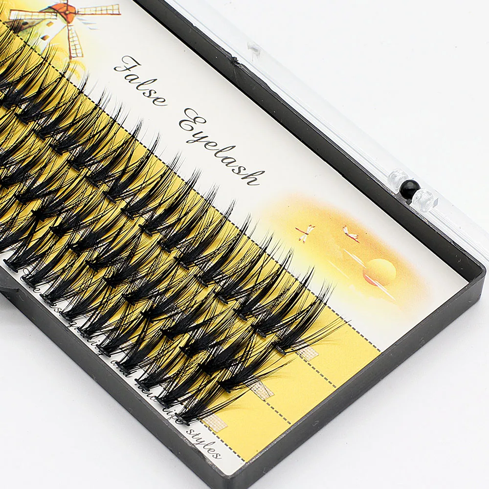 60 шт. густые натуральные длинные черные Индивидуальные ресницы профессиональный