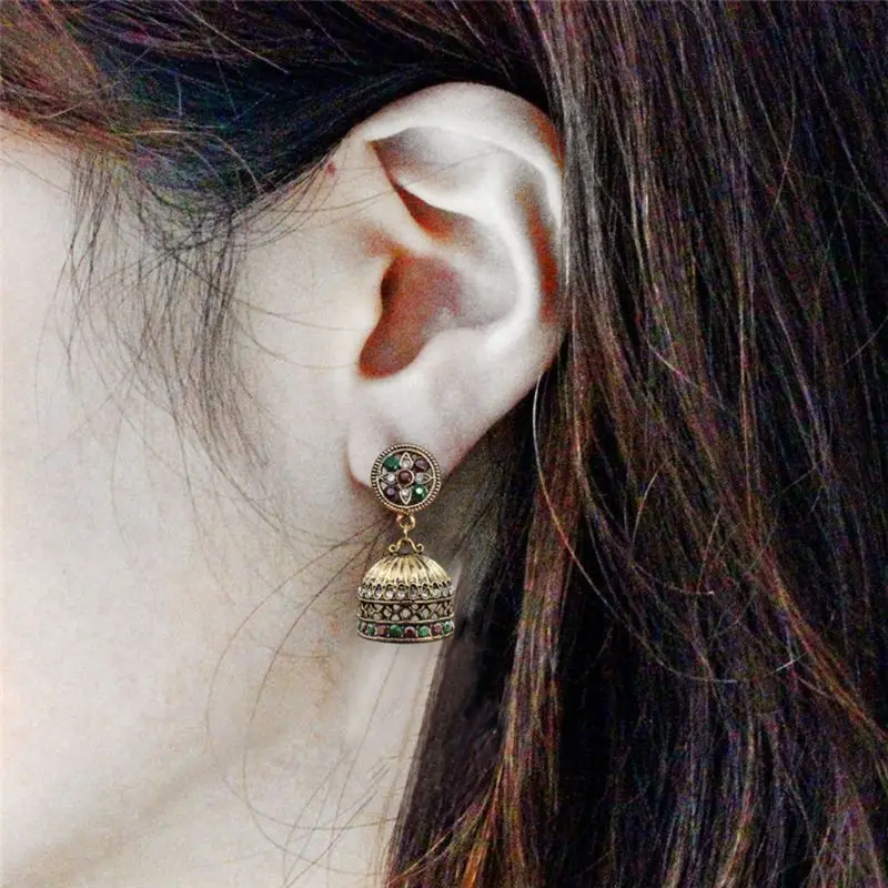 Этнические Бали Jhumka Jhumki кристаллы из парчи мексиканские цыганские висячие