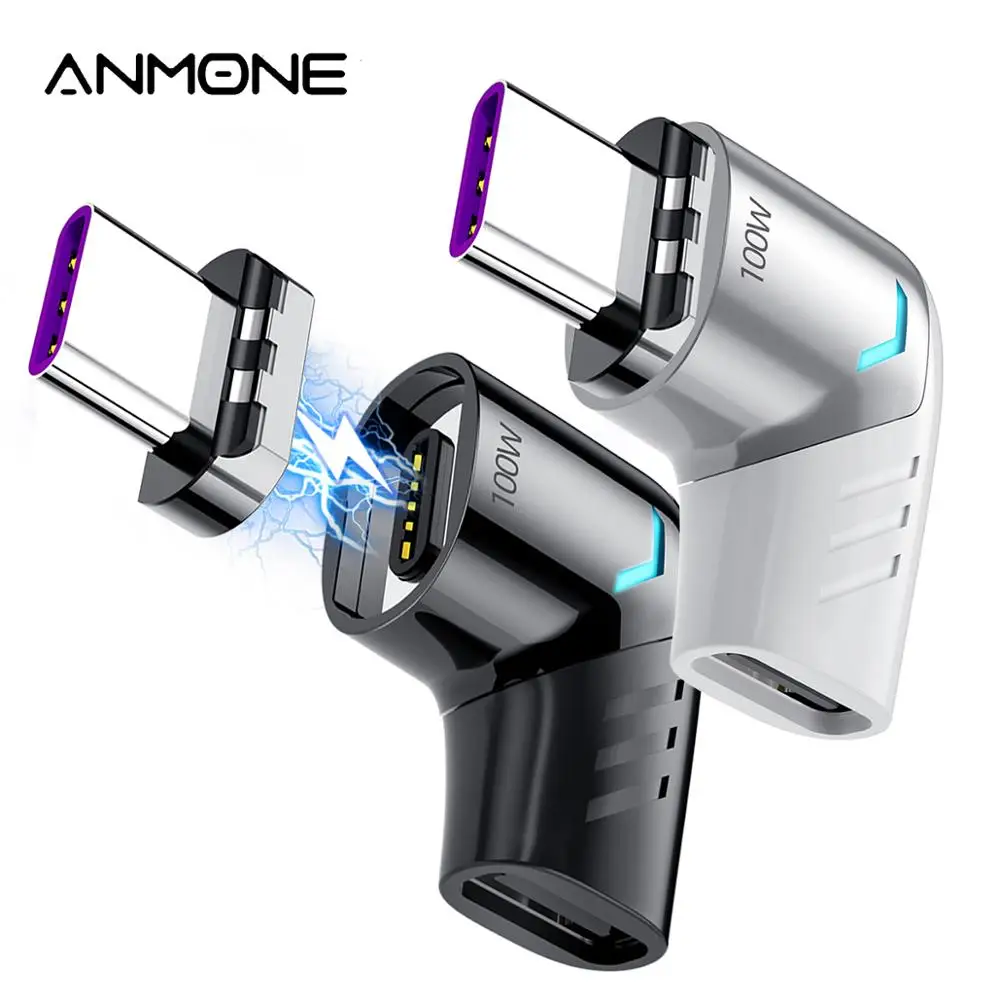 ANMONE 100 Вт Usb C Магнитный адаптер типа Быстрая зарядка Type преобразователь кабель