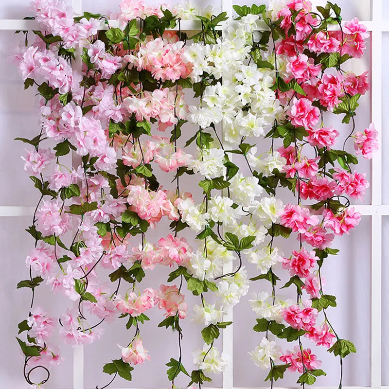 230 см Шелковая Сакура вишневого цвета свадебное украшение арки домашний декор