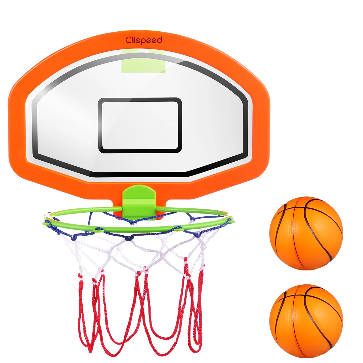 

Clispeed Kids Basketball Set Cartoon Hanging Wall Mounted Mini with Net Portable Educational Indoor