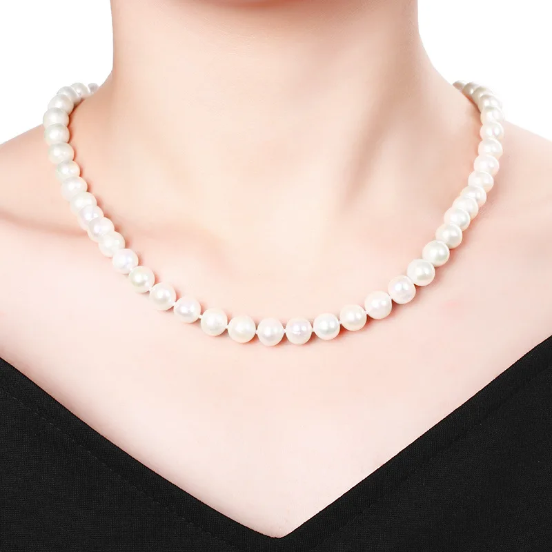 Ожерелье из натурального пресноводного жемчуга 9-10 мм