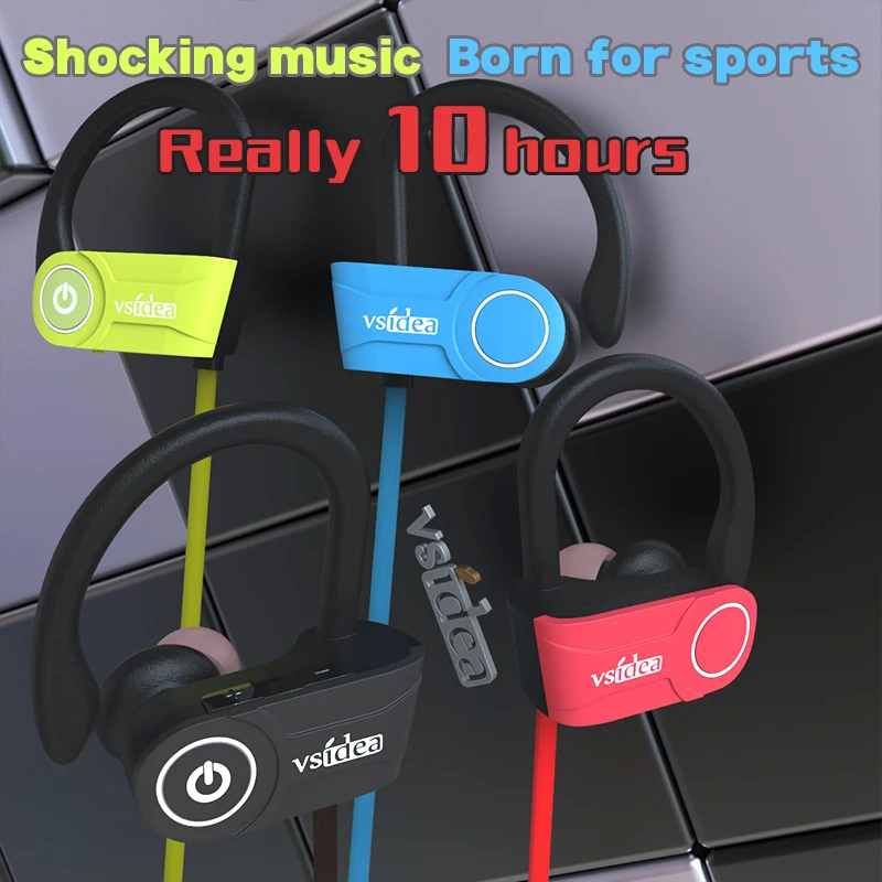 Sports Bluetooth Headphones IPX7 Waterproof Wireless Earphones w/Mic HD Stereo in-Ear Earbuds Noise Cancelling Headsets | Электроника