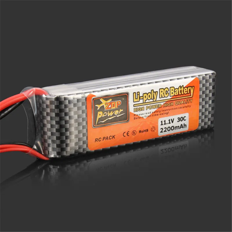 ZOP Power 11 1 В 2200 мАч 3S 30C Lipo батарея XT60 вилка перезаряжаемая для радиоуправляемого