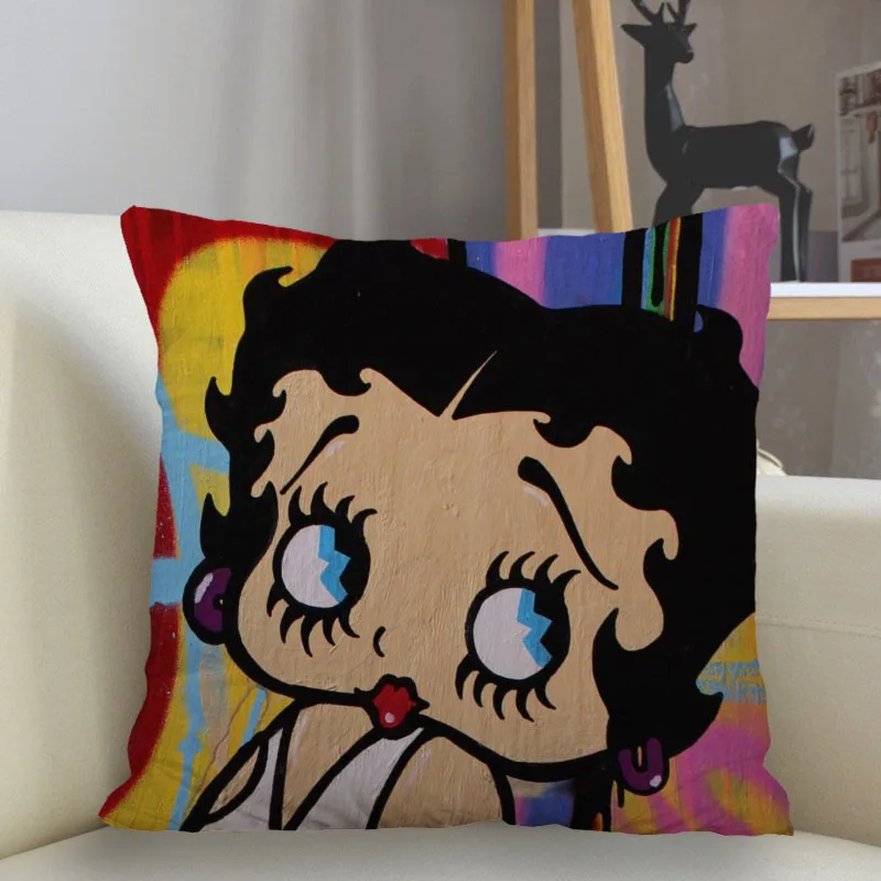 

Musife Betty Boop Pillowcase Custom Square Pillow Cover Case Zipper Pillowcase 35X35,40x40,45x45cm Drop Shipping