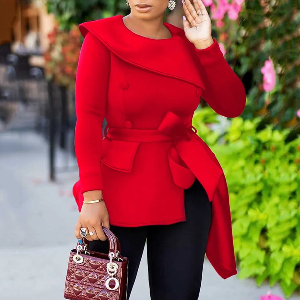 Женская Асимметричная блузка в африканском стиле элегантная офисная с круглым