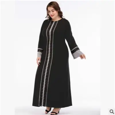 Women Dress 2019 Sukienki Oversized Muslim Clothing Abaya Islamic Contrast Color Patchwork Long Maxi Dresses FD52 | Женская одежда