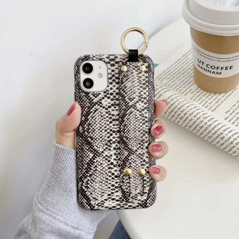 

Python pattern wristband phone case is suitable for iPhone11 12Pro Max mini XR XS XSMax 8 7PluS anti-drop protective back cover