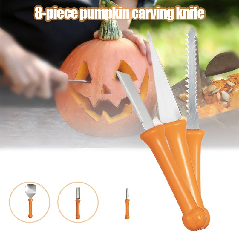 

Halloween Pumpkin Carving Tool Set with Carrying Case Stainless Steel Tools Suitable for Children and Adults TN9
