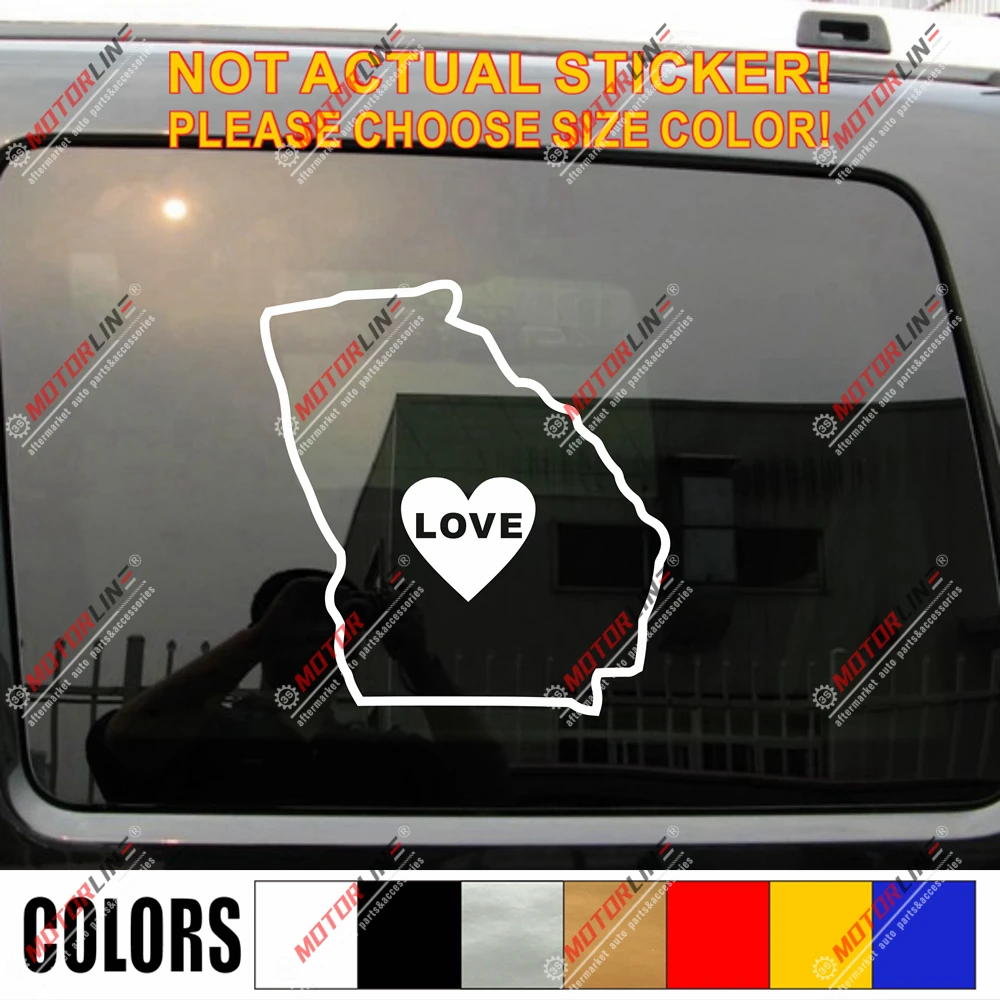 

Georgia State Map Outline Decal Sticker Love Home Car Vinyl die cut