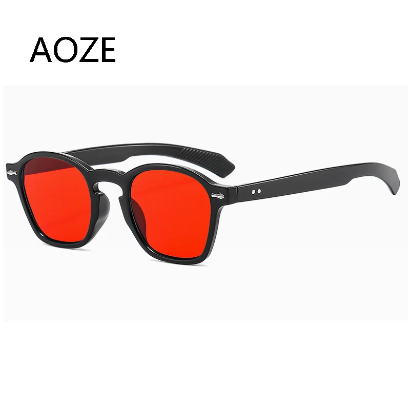 

AOZE 2021 Fashion Cool Round Style Tint Ocean Lens Sunglasses Vintage Two Dots Brand Design Sun Glasses Oculos De Sol