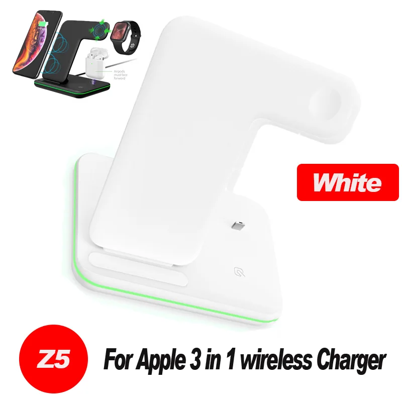 Z5 While 696 Z5, беспроводное зарядное устройство, мобильный телефон, часы, наушники, универсальное магнитное поглощение, split3 в одном, быстрая зарядка, беспроводное зарядное устройство - Тип штекера: Z5 While