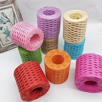 200mroll holiday decorating raffia paper ribbons colorful pastry packing braided tape gift wrapping cake baking rope hand z0i2