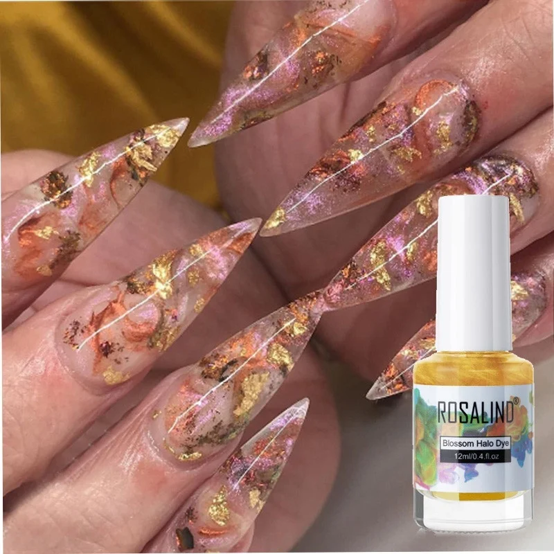 12 пилка для ногтей Быстросохнущие чернила Цветущий раствор окрашивание жидкого