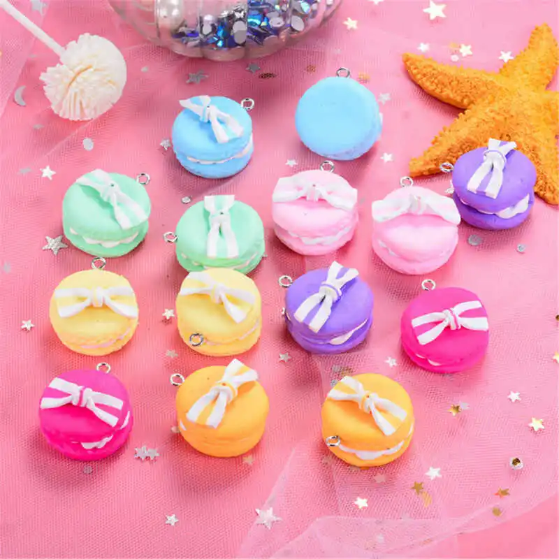 

DIY Pendant 10PCs Jewelry Kawaii Charms Necklace Clay Polymer Macaroon Handmade