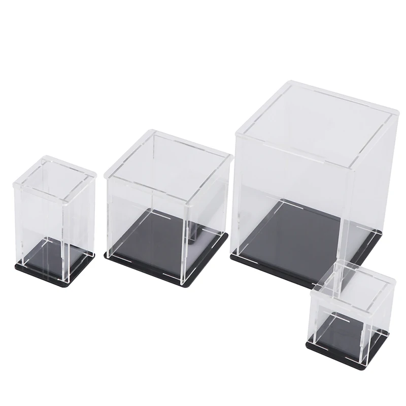 

1pc Acrylic Display Case Self-Assembly Clear Cube Box UV Dustproof Toy Protection