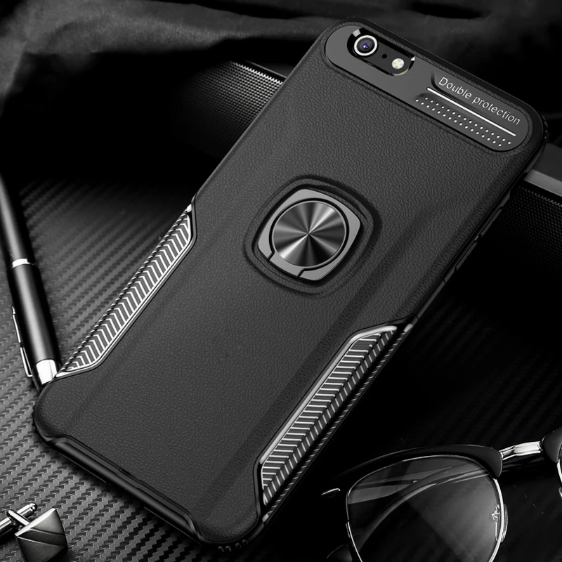 Противоударный защитный чехол для iPhone 6 S X XS 8 7 Plus держатель кольца на палец