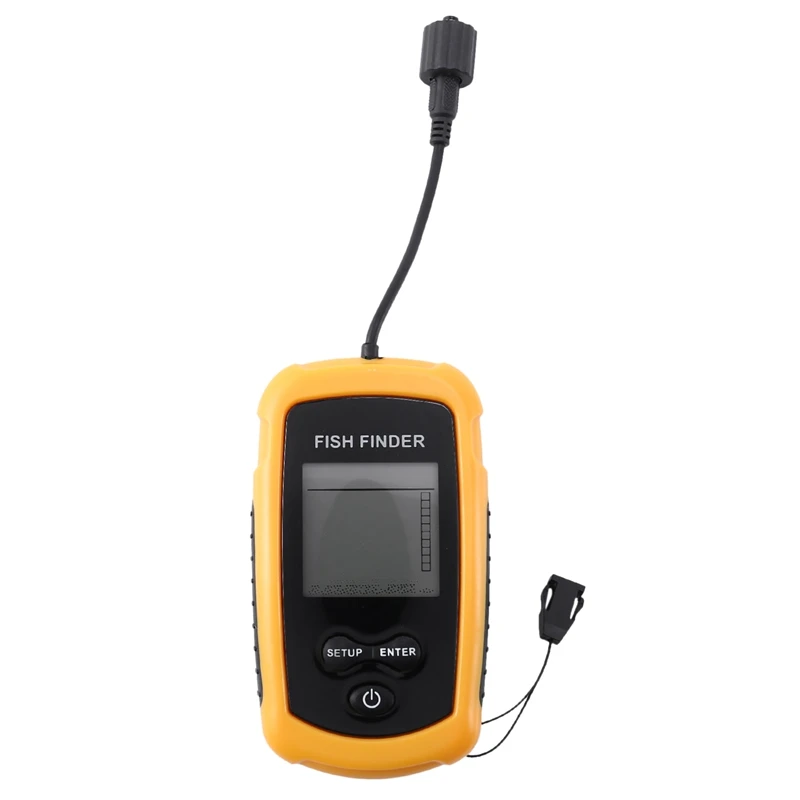 

FF1108-1 Portable Sonar Alarm Fish Finder Echo Sounder 0.7-100M Transducer Sensor Depth Finder #B3 Yellow