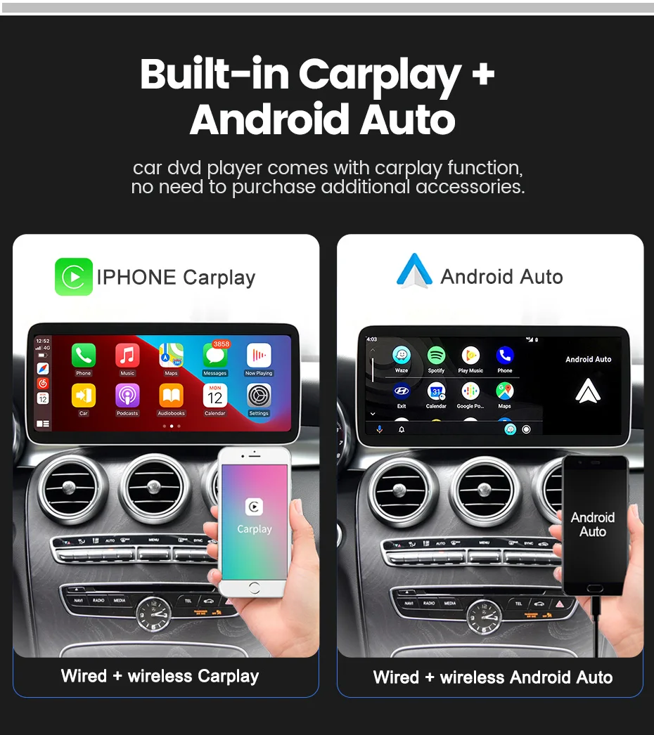 Автомобильный GPS-медиа Qualcomm 662 Android 11 8Core 256G Carplay для Mercedes Benz V W447 GLC X253 C Class W205 C180 C200 C220