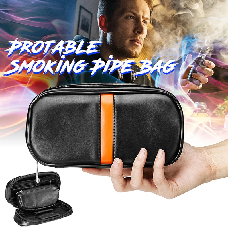 

Портативный кожаный стильный черный мягкий чехол для курительной трубки Универсальный Бумажник
