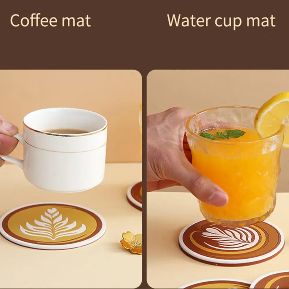 

Natural Round Cup Mat Drink Coasters Heat Insulation Patterned Pot Holder Mats for Coffee Cup Mug Table Tabletop Coaster