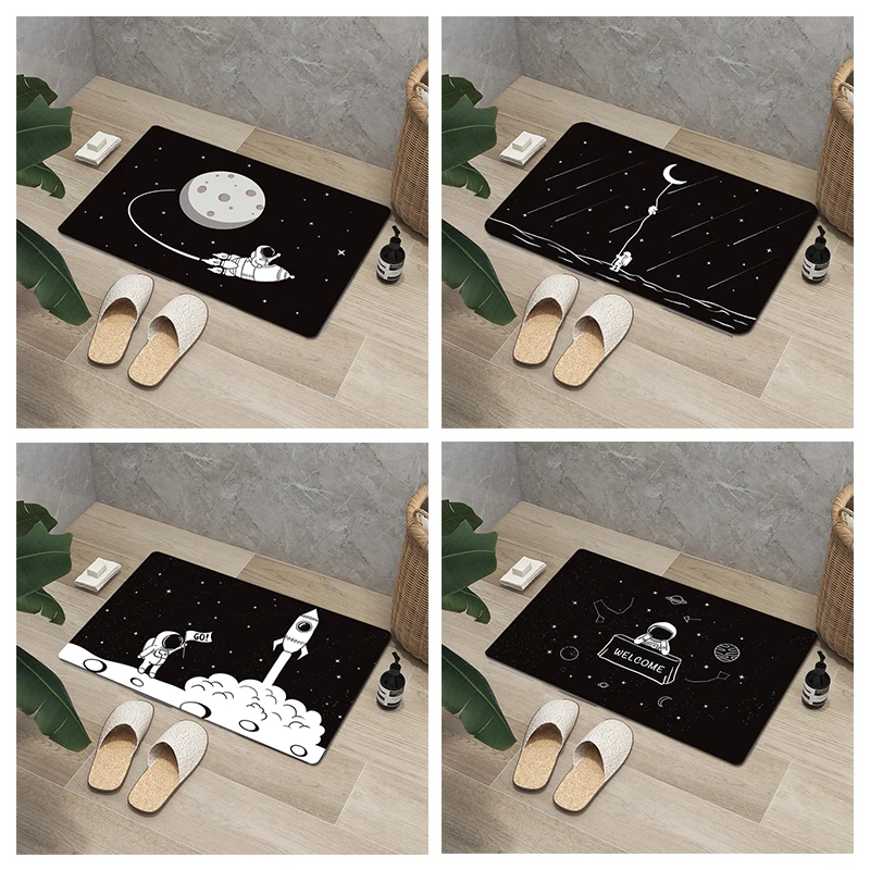 

Противоскользящие рандовые коврики, астронавт, напольный коврик, входной дверной коврик, моющийся коврик для ванной комнаты