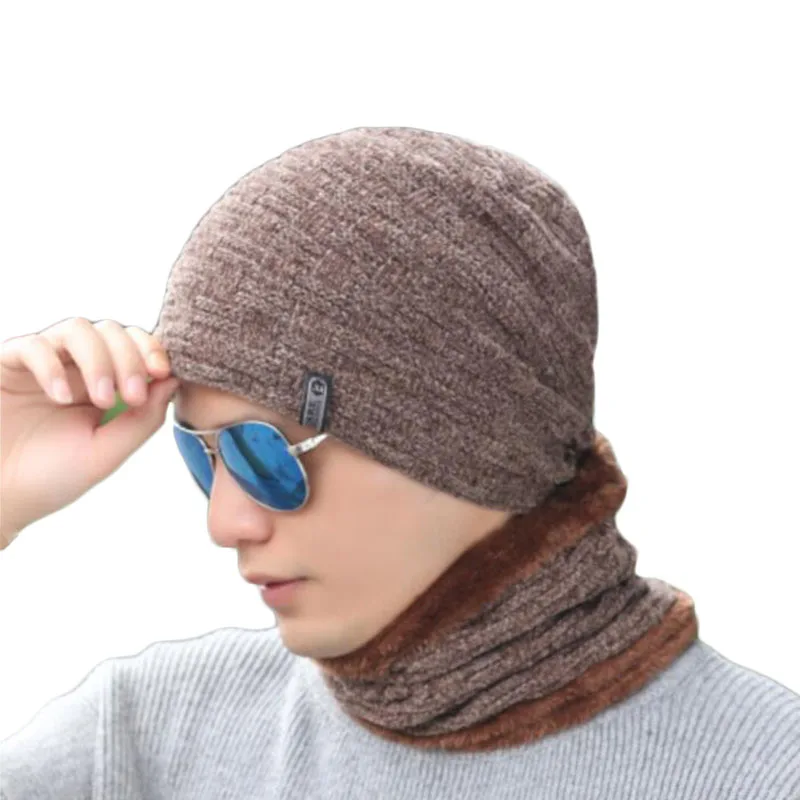 Зимние шапки для мужчин и женщин вязаные шапочки Кепка Gorras капот в Риге бархатная черная Повседневная шапка мужские уличные чулки для лыжников шапки - Цвет: khaki
