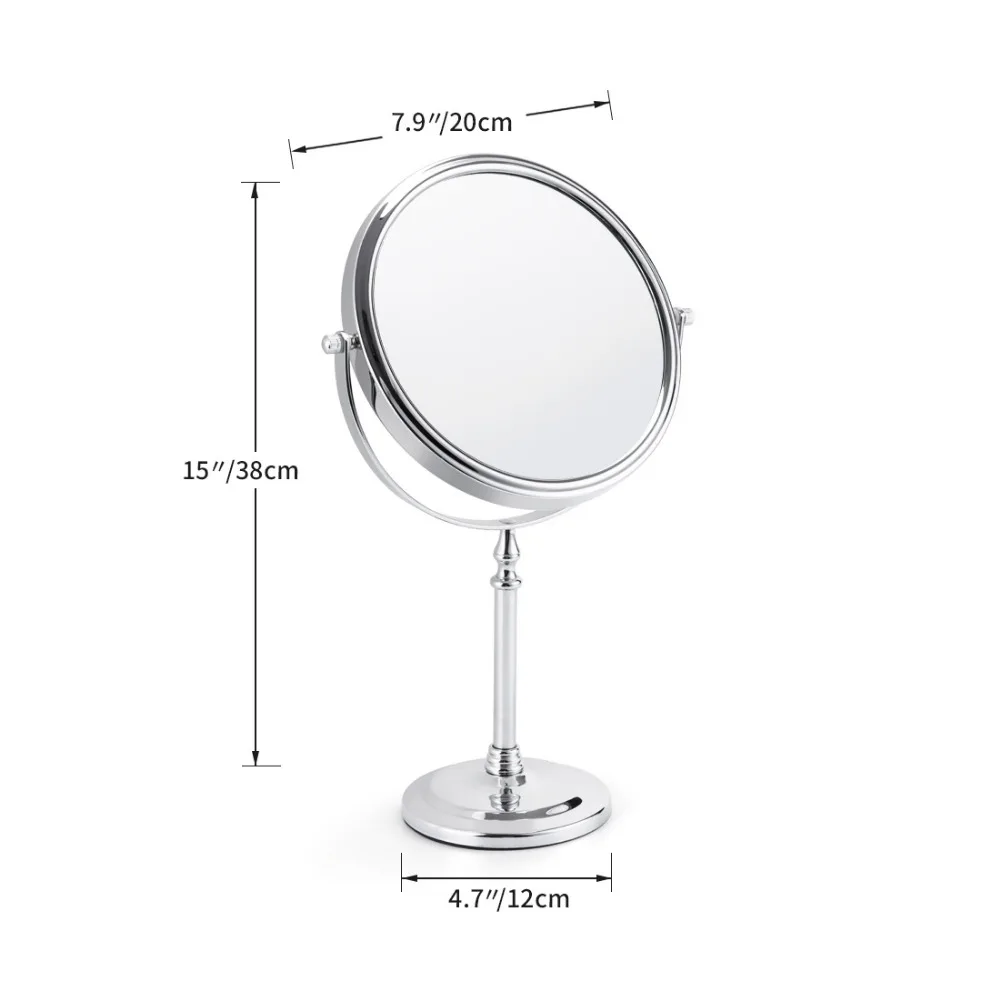 

8 Inch 5X 7X 10X Magnification Makeup Mirror 360 Rotating Professional Desktop Cosmetic Mirror 8" Double Sided Magnifier Stand