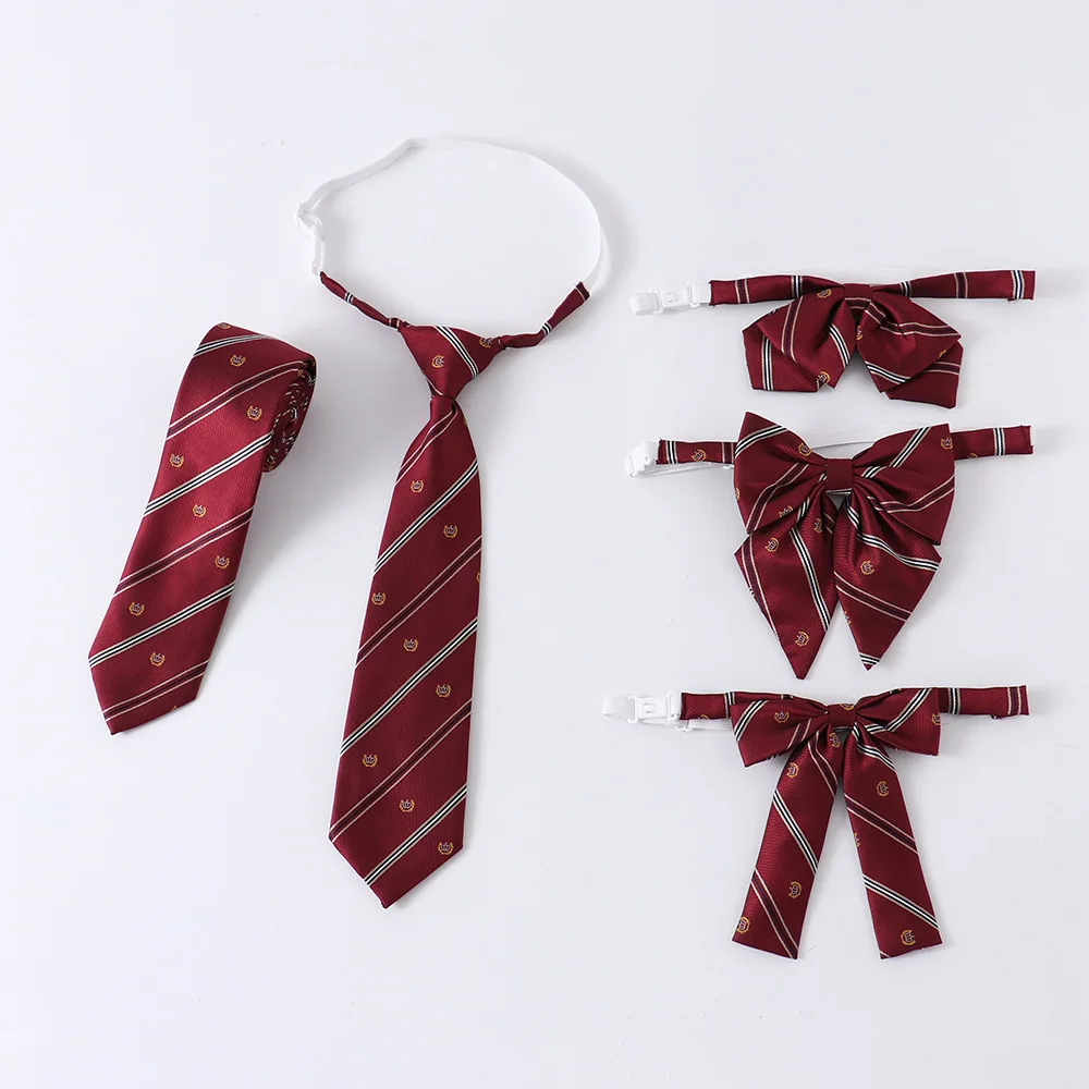 Однотонный галстук-бабочка Jk, в полоску, Униформа, воротник, галстук-бабочка, Японский Школьный Галстук для девочек старшей школы, шикарный, ...